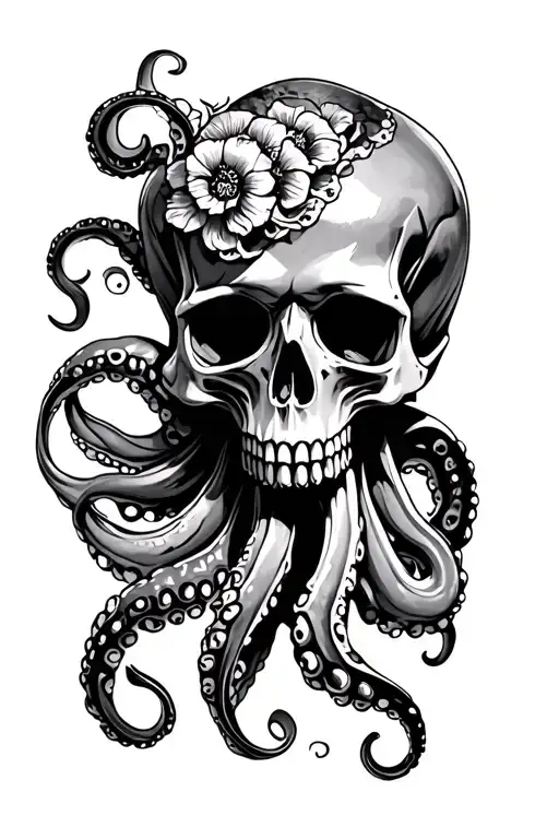 Skull And Octopus Wrapped