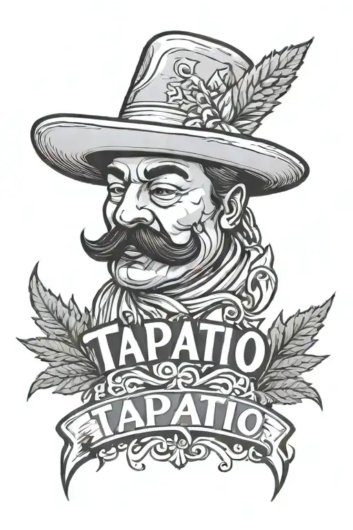 Name Tapatio In Cursive Weed Leaf And Chefs Hat