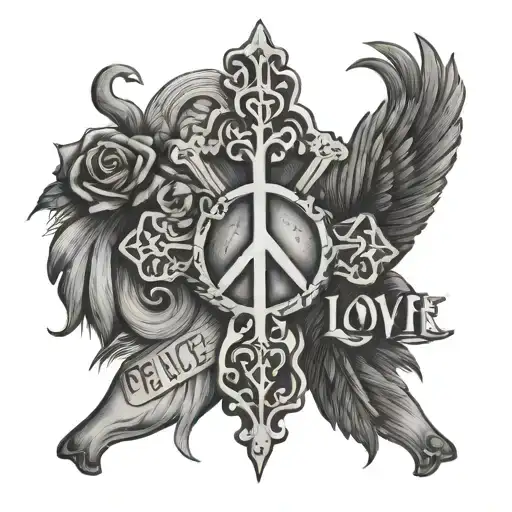 Peace Love And God Crosses