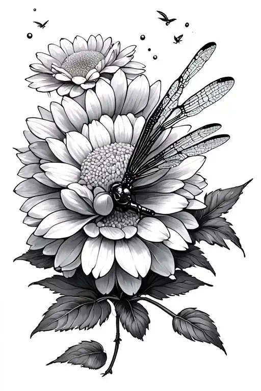 Chrysanthemum Dragonfly Flying Away