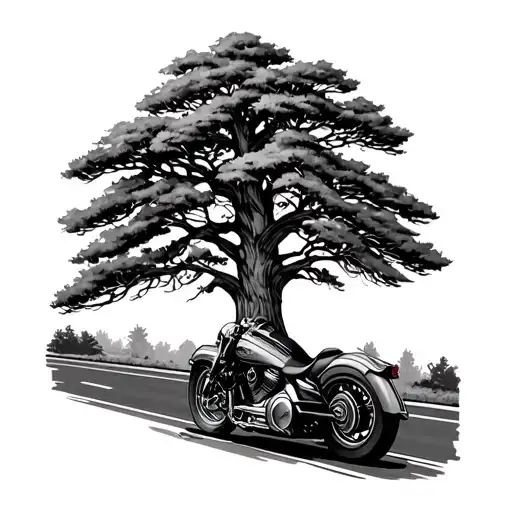 Harley Road Glide Oakland Tree Scenery