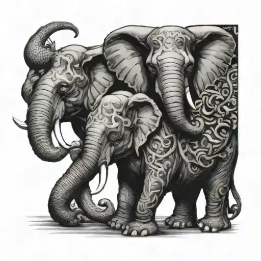 Three Headed Elephant Vs Dragon