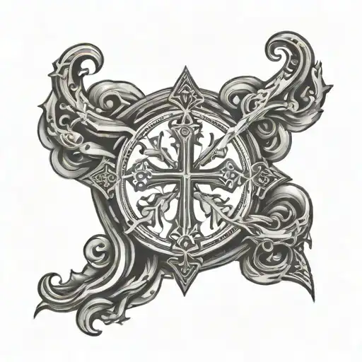The Cross Is Combined With The Pisces Zodiac