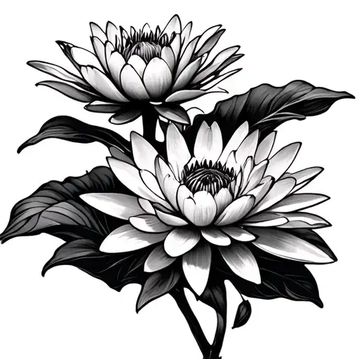 Marigold And Water Lily