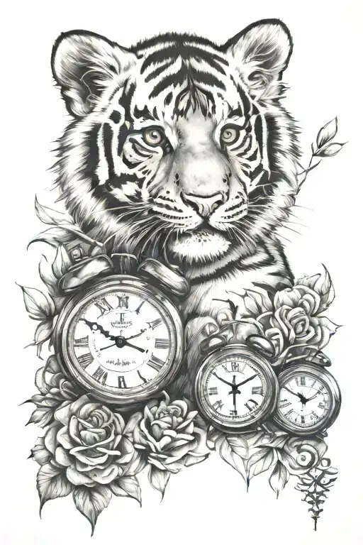 Tiger Cub And 2 Clocks