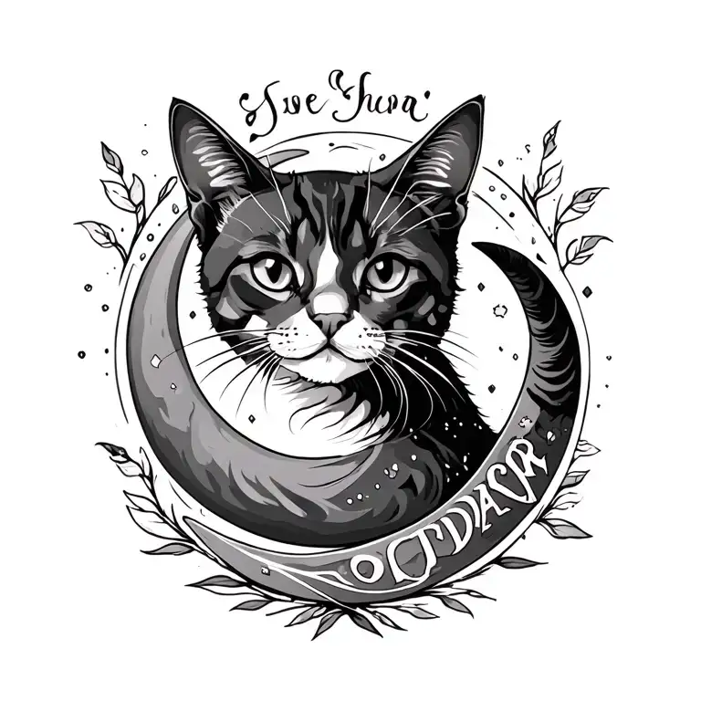 Moon Name Woth A Cat Symbol