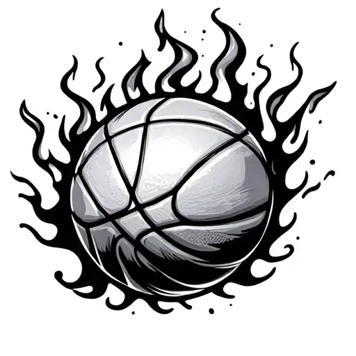 Basketball Ball With Fire