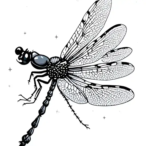 Fineline Dragonfly With Sparkles Following