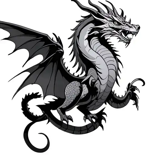 Tribe And Dragon Flying