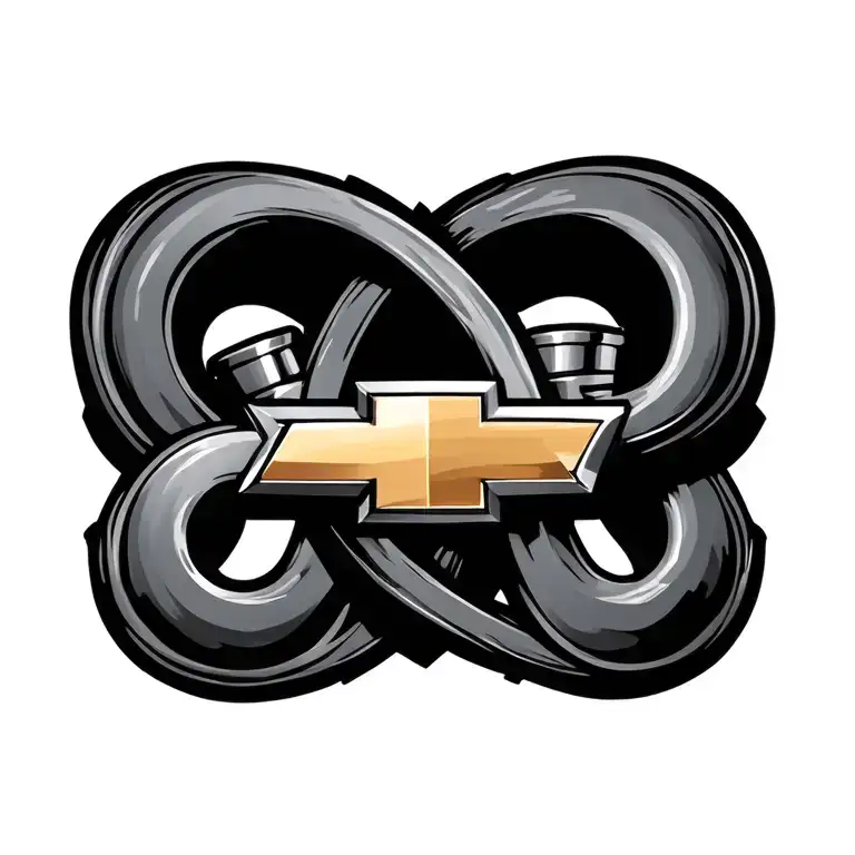 Chevrolet Emblem With Pistons Intertwined Infinity Symbols
