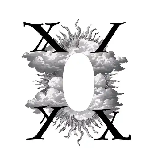 Roman Numerals X-xx-xxiii With Sunshine And Clouds