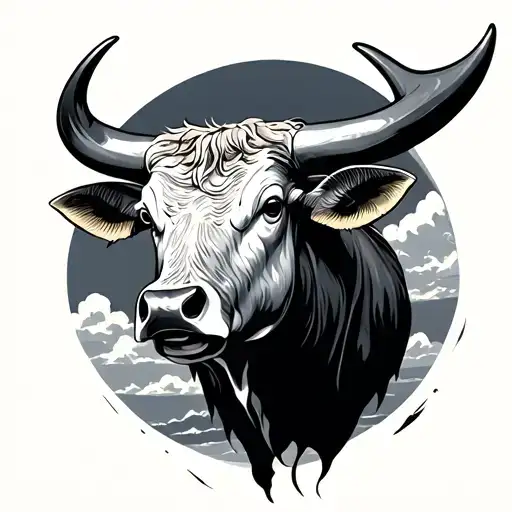 Bull Head And A Sky View