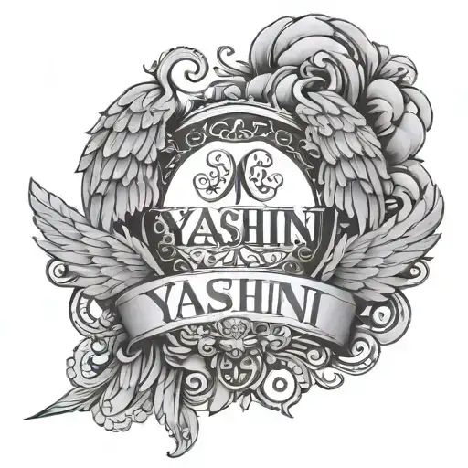 Yashini Name With Angel Wings