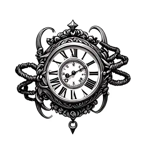 Barcelet With Clock Pendant