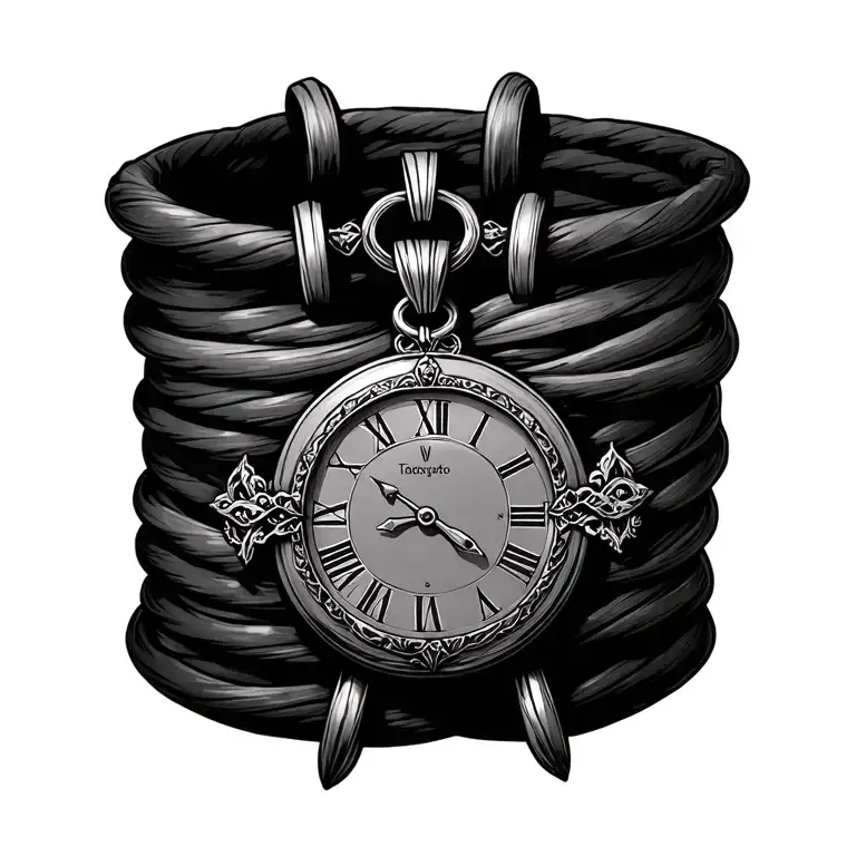 Barcelet With Clock Pendant