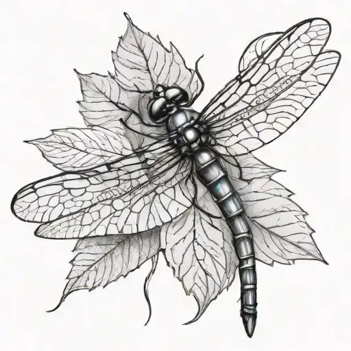 Dragonfly In Leaf
