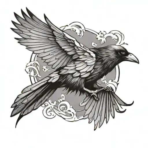Raven Flying