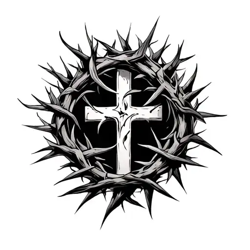 Crown Of Thorns On Cross
