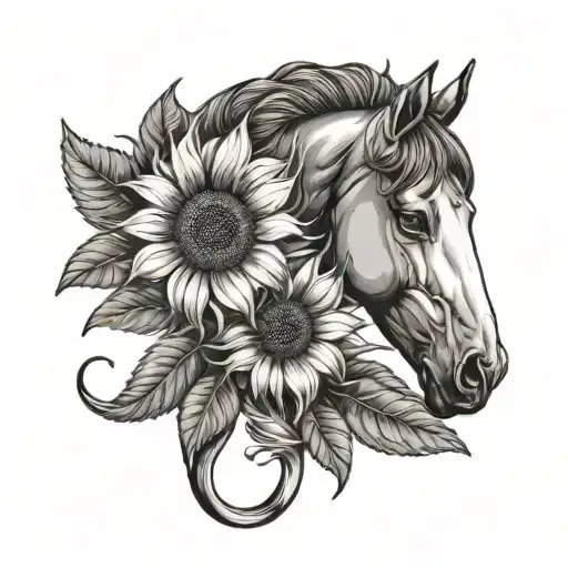 Sunflower And Horse Shoe