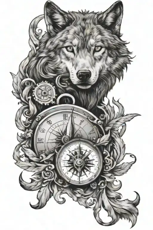 Wolf With Compass Greek Mythology