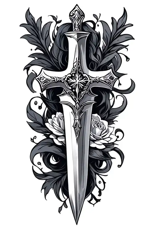 Feminine Cross And Dagger
