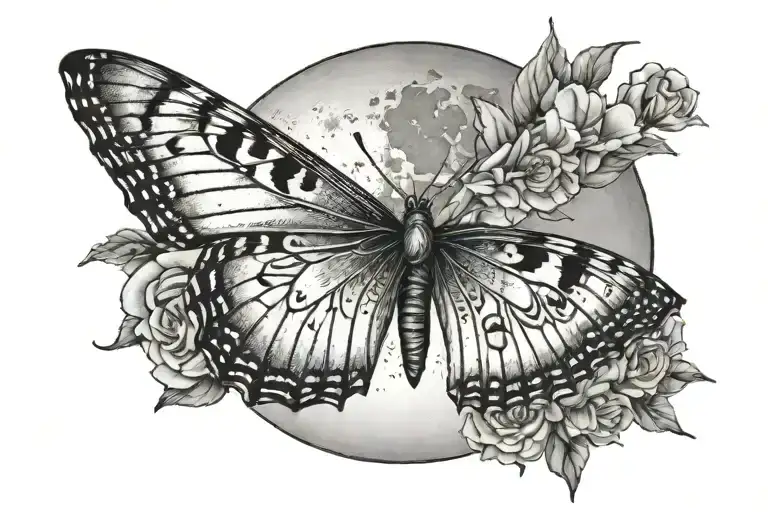 Butterfly With Moon