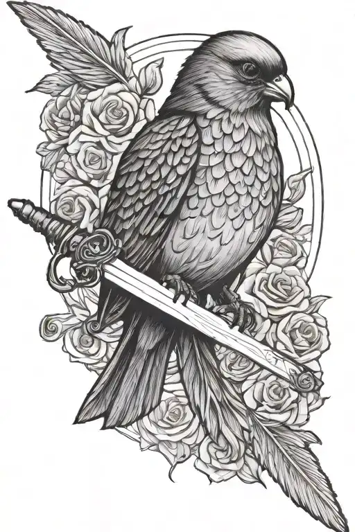 Bird Holding A Sword