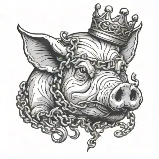 Pig Crown Smoking Chains Breaking And Bursting