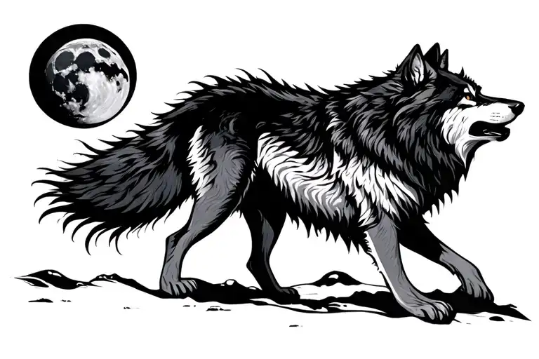 Wolf Howling To The Moon