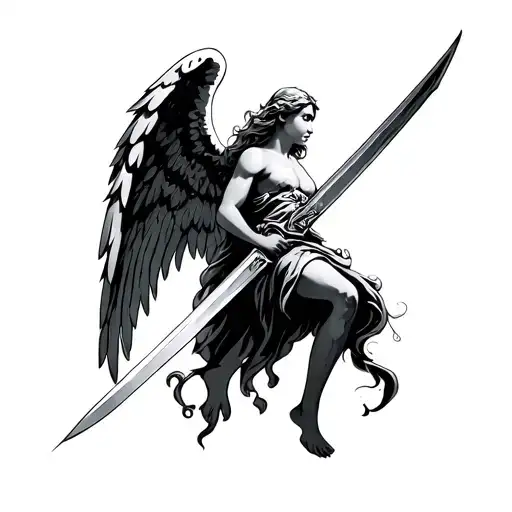 Angel Holding A Sword
