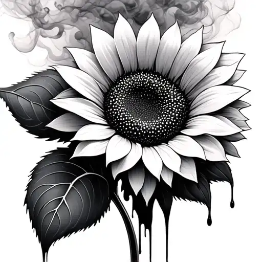 Sunflower Dripping Smoke