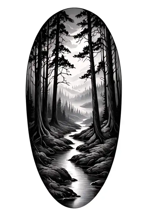 Burnt Forest And Stream