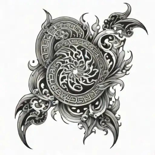 Fire Element Tattoo Of 8 Layers Showcasing More Intricate Patterns