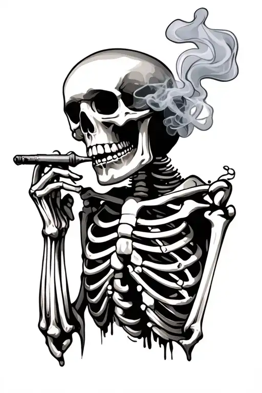 Skeleton Smoking