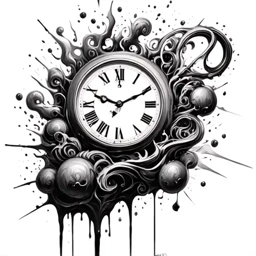 Salvador Dali Exploding Clock Warped Melting