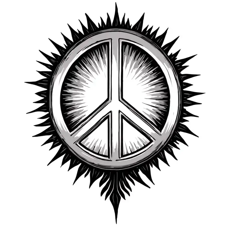 Sunburst And Peace Sign