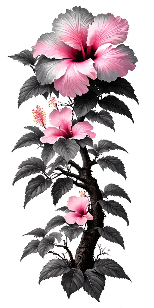 Porcelain Pink Hibiscus Traveler's Tree