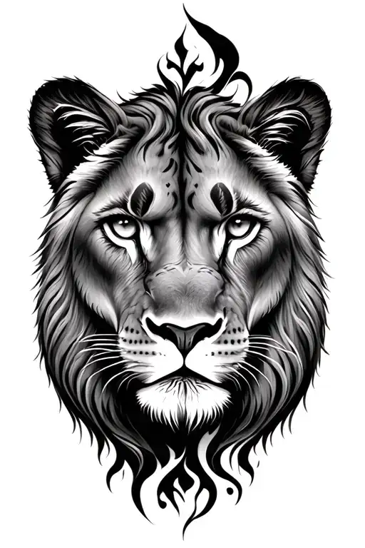 Lioness With Human Eyes Surrounded