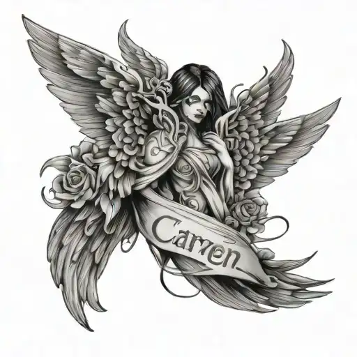 Name Of Carmen Wrapped In Wings With Date 17 - 05 - 24