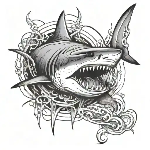 Shark & 5 Tally Marks