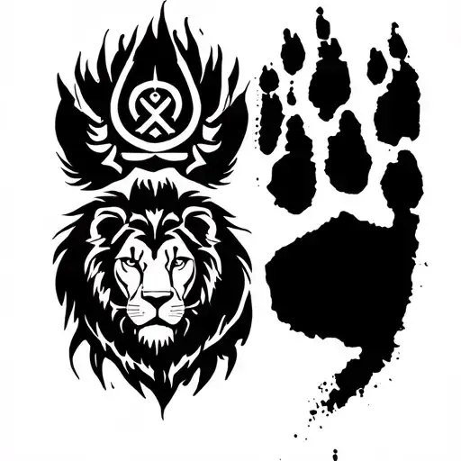 Zodiac Leo Zodiac Symbol On Top Of A Lion Paw Print