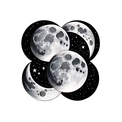 Moon Phases With Star Element