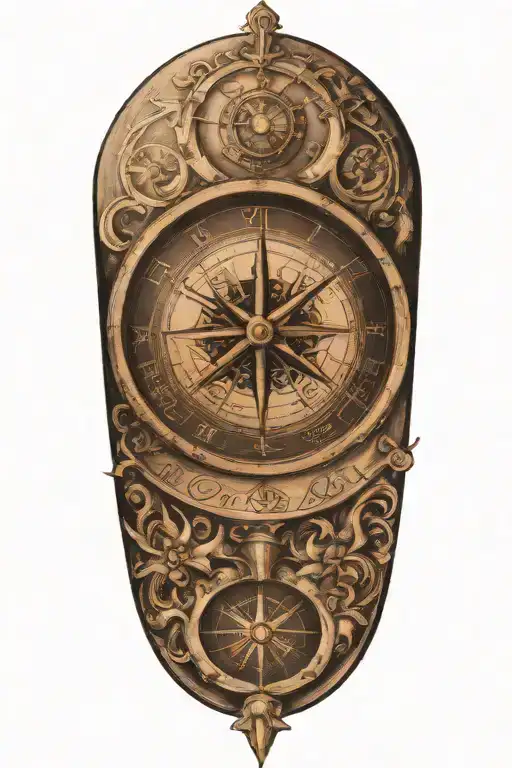 Compass And Clock Face