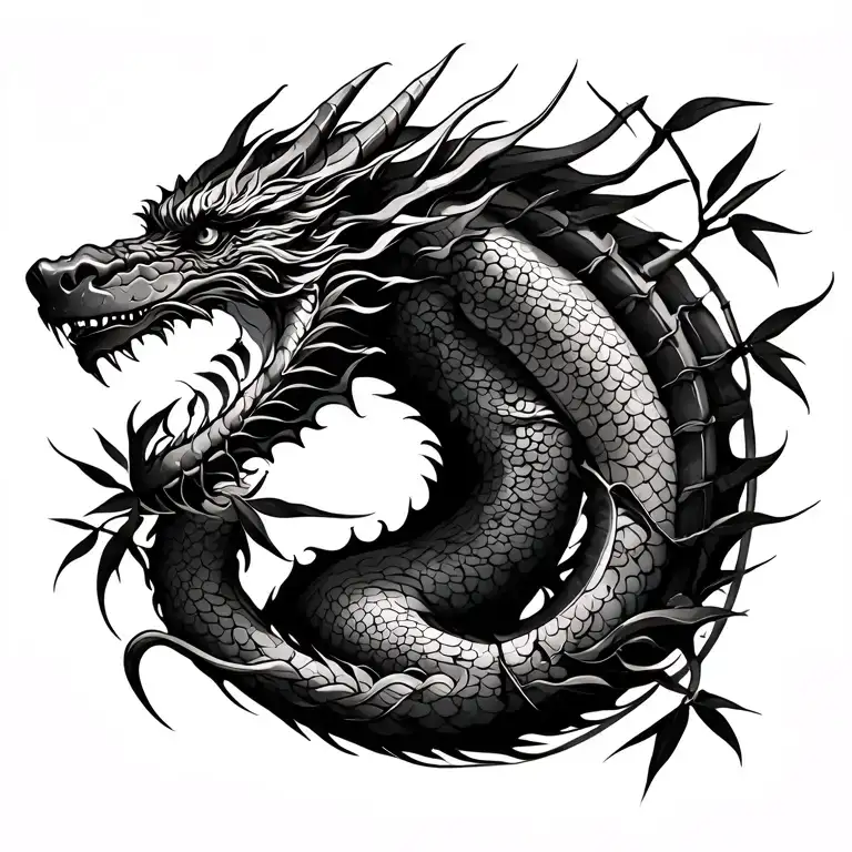 Dragon And Bamboo Back