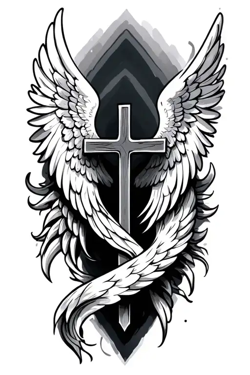 Cross With Angel Wings