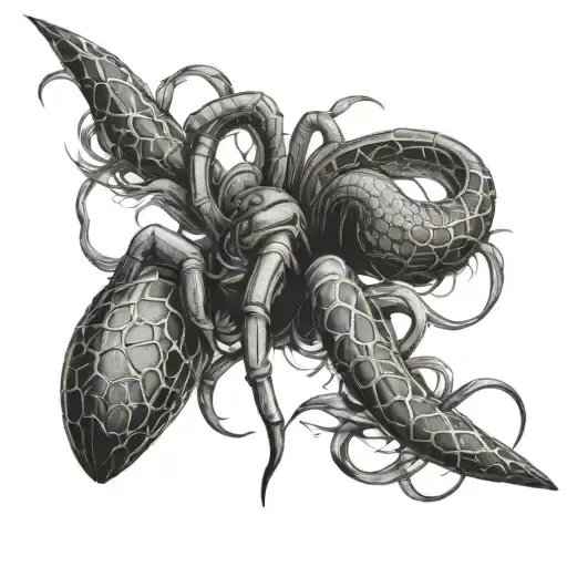 I Want A Forearm Sleeve With Realistic Spider And Snake