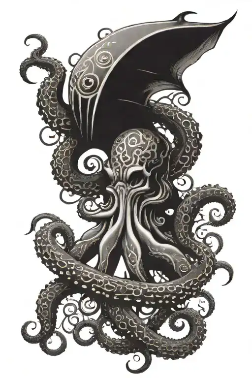 Gothic Octopus And Celtic Runes Gothic