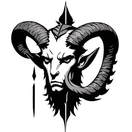 Representation Of The Aries Sign As A God Of War