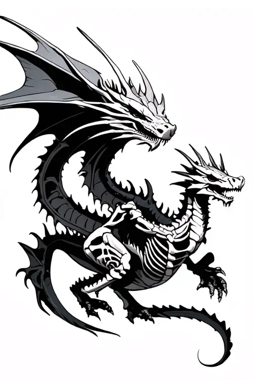 Skeletal Dragon Flying