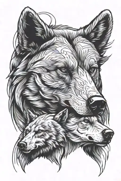 Bear And Wolf Head